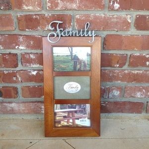 "Family" picture frame which holds three 4 x 6